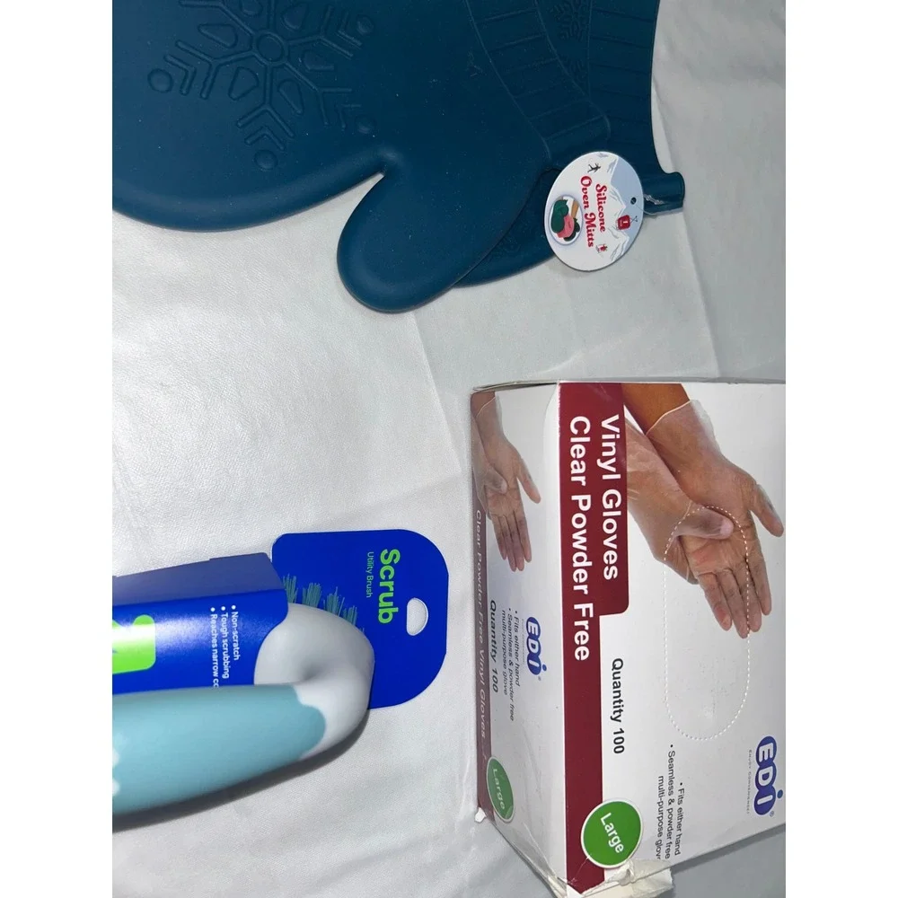 Household‎ Bundle Silicone Oven Mitts EDI Vinyl Gloves Large up & up Scrub Brush